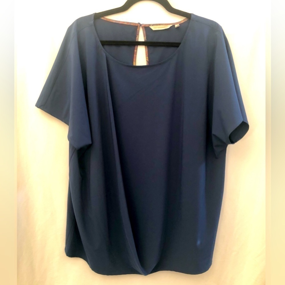 Soft Surroundings Go Lively Travel Tee Draped Tunic Top Navy Blue Size XL - Picture 11 of 11